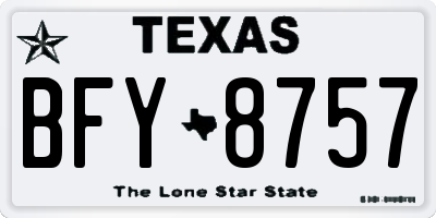 TX license plate BFY8757