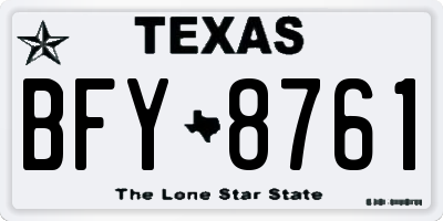 TX license plate BFY8761