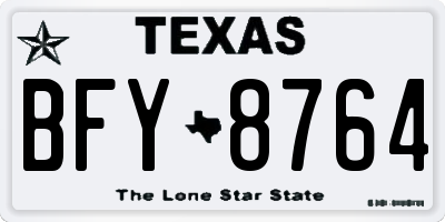 TX license plate BFY8764