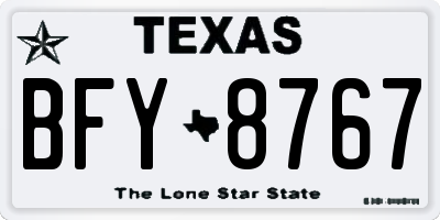 TX license plate BFY8767