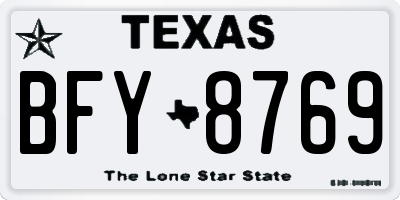 TX license plate BFY8769