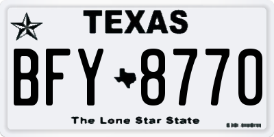 TX license plate BFY8770