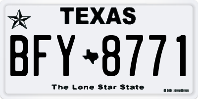 TX license plate BFY8771