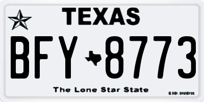 TX license plate BFY8773