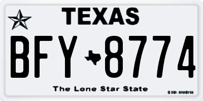TX license plate BFY8774