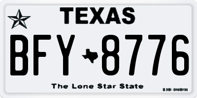 TX license plate BFY8776