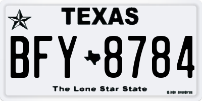 TX license plate BFY8784