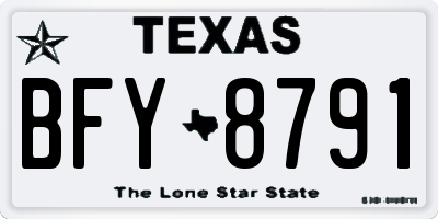 TX license plate BFY8791