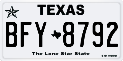 TX license plate BFY8792