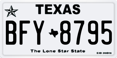 TX license plate BFY8795