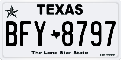 TX license plate BFY8797