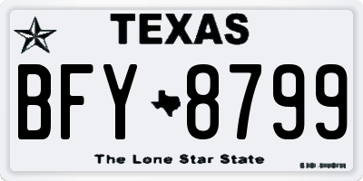 TX license plate BFY8799