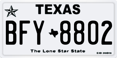 TX license plate BFY8802