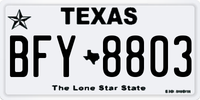 TX license plate BFY8803