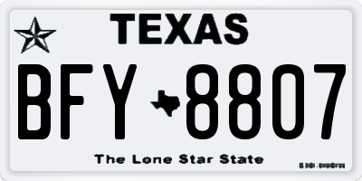 TX license plate BFY8807