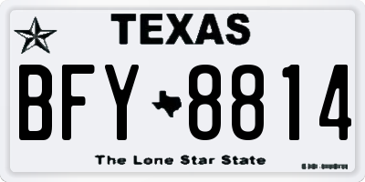 TX license plate BFY8814