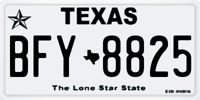 TX license plate BFY8825