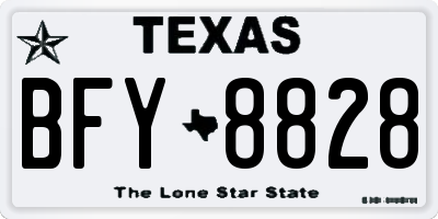 TX license plate BFY8828