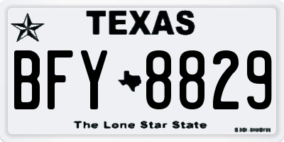 TX license plate BFY8829