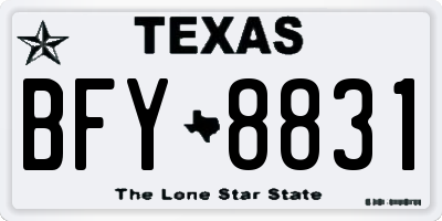 TX license plate BFY8831