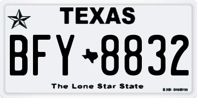 TX license plate BFY8832