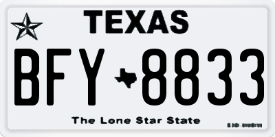 TX license plate BFY8833