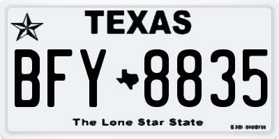 TX license plate BFY8835