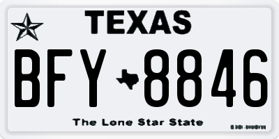TX license plate BFY8846