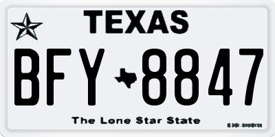 TX license plate BFY8847