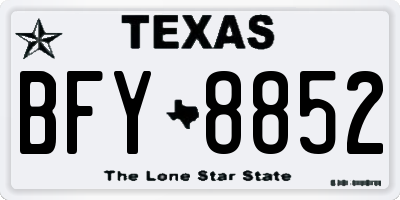 TX license plate BFY8852