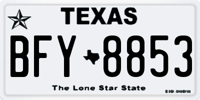 TX license plate BFY8853