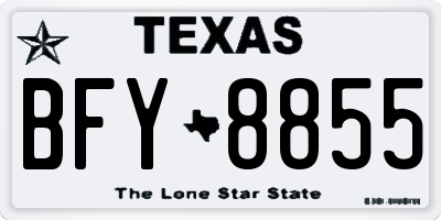 TX license plate BFY8855