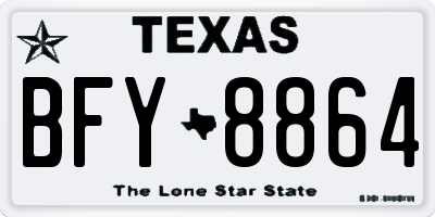 TX license plate BFY8864