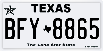TX license plate BFY8865
