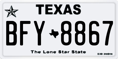 TX license plate BFY8867