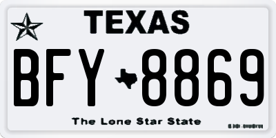 TX license plate BFY8869