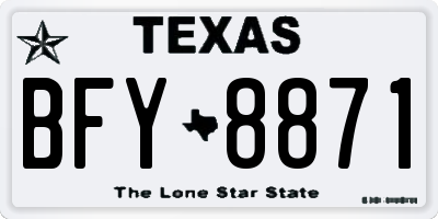 TX license plate BFY8871