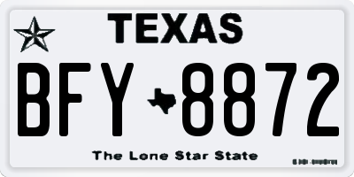 TX license plate BFY8872