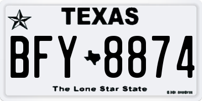 TX license plate BFY8874