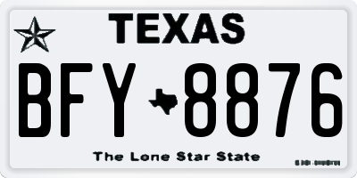 TX license plate BFY8876