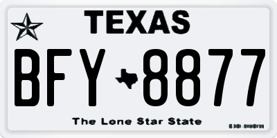 TX license plate BFY8877