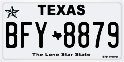 TX license plate BFY8879