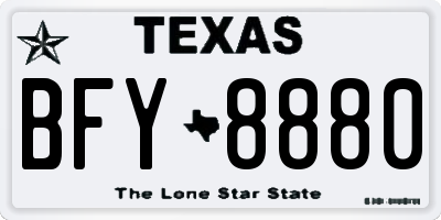TX license plate BFY8880