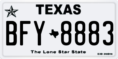TX license plate BFY8883