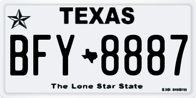TX license plate BFY8887