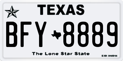 TX license plate BFY8889
