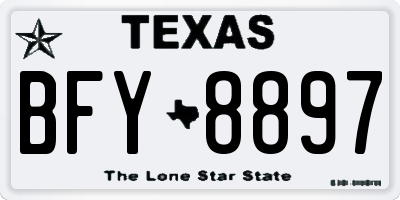 TX license plate BFY8897