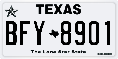 TX license plate BFY8901