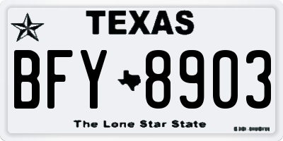 TX license plate BFY8903