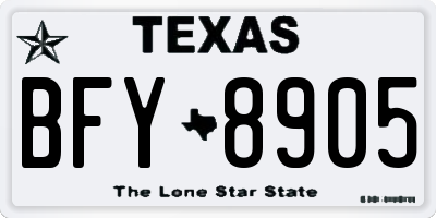 TX license plate BFY8905